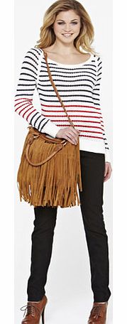Sorbet Ashley Suede Fringed Cross Body Bag