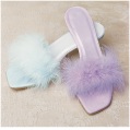 marabou mule slipper