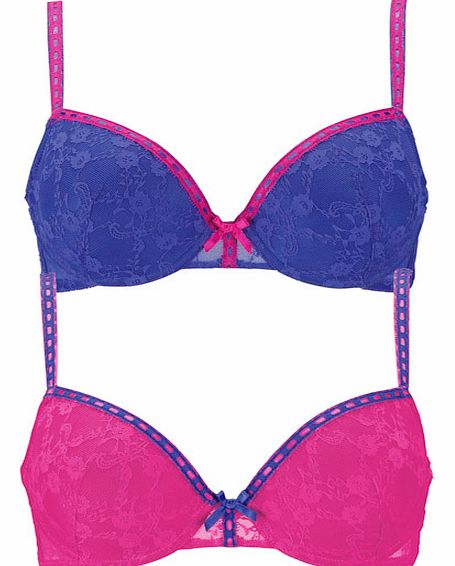 Sorbet Pack of Two Lace Padded T-Shirt Bra