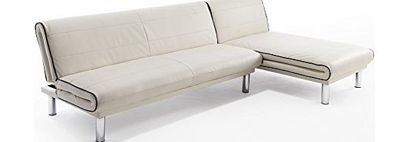 Sorrello Sofabeds Hugo Faux Leather Corner Sofa Suite Settee Sofabed with Chrome Feet