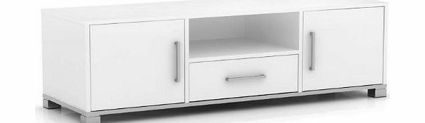 SORRENTO TV Stand Entertainment Unit 1 Drawer 2 Door White Cabinet Flat Screen Sorrento
