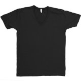 American Apparel - Fine Jersey Short Sleeve V-Neck, Black, S
