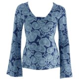 Soul Cal Bara Glad Maternity and Nursing Flared Arm Blue Floral Top Size M