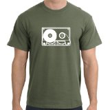 Cassette (White) T-Shirt, Olive, L