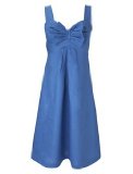 Soul Cal Great Plains Womens J1AD1 Hummingbird Linen Bow Dress, Lido Blue, L