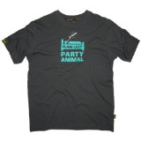 Soul Cal Plain Lazy Party Animal T-shirt, Charcoal, Medium