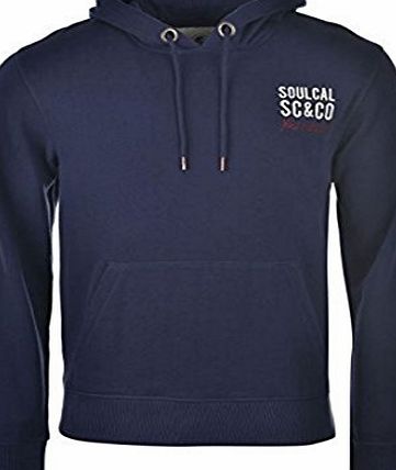 Soul Cal SoulCal Mens Small Logo Long Sleeves Drawstring Hood Secure Fit Sport Hoody Navy S