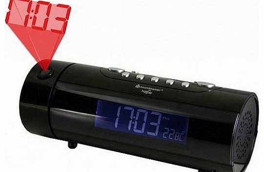 Soundmaster UR922 Compact Clock Radio FM/AM with Projector LCD Display IR