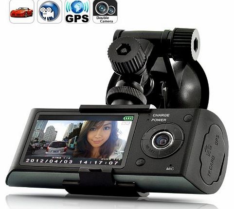 2.7 inch screen Dual Camera 5MP Car Blackbox DVR with GPS Logger and G-Sensor X3000