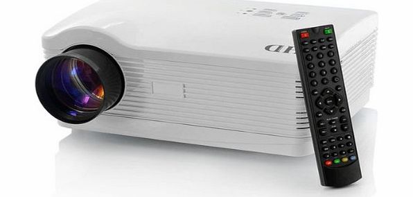 Sourcingbay Multimedia 720p LED Hd Theater Projector Home Cinema 3 Hdmi VGA USB Ports - 1280x768, 3000 Lumens, 2000:1 White