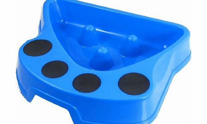 Sourcingmap 2.0`` Depth Blue Plastic Dog Cat Pet Slow Feed Bowl Feeder Dish