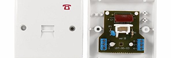Sourcingmap 2 Pcs Single Port Phone Wall Plate Socket Panel White for BT 6P4C