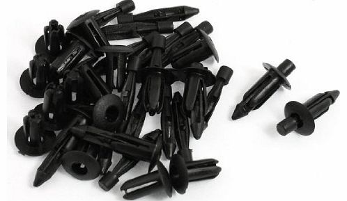 20 Pcs Auto Car Parts Panel Trim Clips Plastic Rivet Fastener Black 6mm Hole