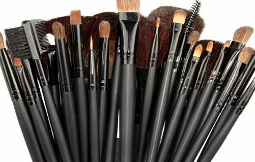 Sourcingmap 32 PCS Makeup Brush Set Eyeshadow Eyebrow Blush Lip Brush   Black Pouch Bag