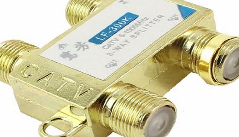 Sourcingmap 5-1000MHz Coaxial Connector Signal TV CATV Splitter 1 in 3 Out w Screws