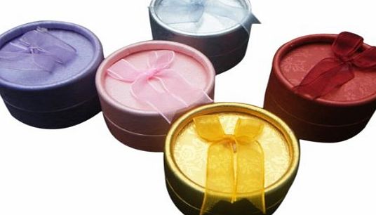 Sourcingmap 5pcs Cardboard Round Jewelry Ring Necklace Earring Gift Package Case Box Display