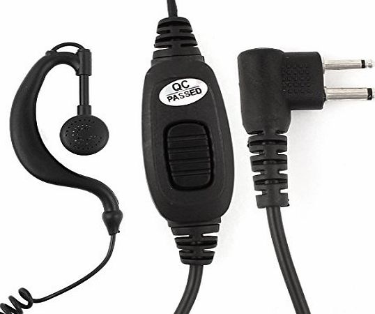 Sourcingmap Black 1.14M Cord 2 Pin Audio Single Headset Earphone for Two Way Radio