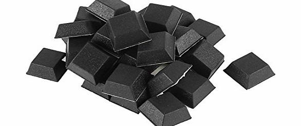 Sourcingmap Furniture 18mmx18mmx6.5mm Rubber Foot Pads Protector Black 30 Pcs