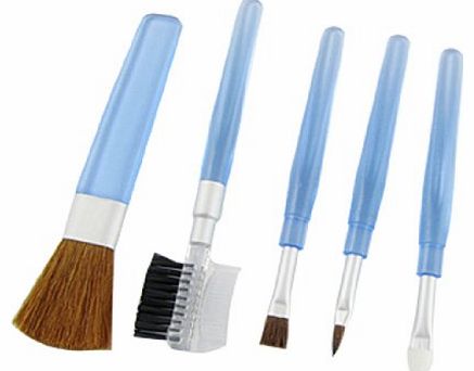 Sourcingmap Ladies Handle Blush Eye Shadow Brush Set, Clear Blue