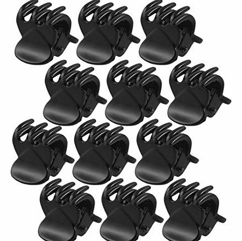 Sourcingmap Plastic Ladies 6 Claws Hairpin Hair Clip/ Clamp, Black - 12 Piece