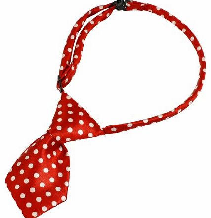 Sourcingmap Red Dog Cat Pet Collar Bow Ties Neckties Accessory White Dots Decor