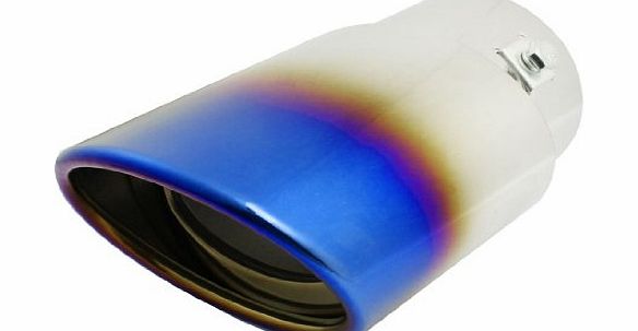 Sourcingmap Titanium Blue Stainless Steele Slant Cut Design Exhaust Pipe Tip Muffler for Car
