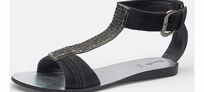 Jaz Suede Embellished T-bar Sandals