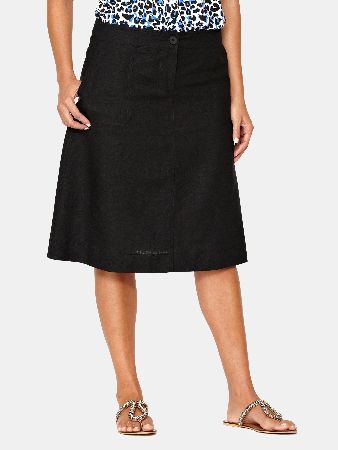 South Linen Knee Length Skirt