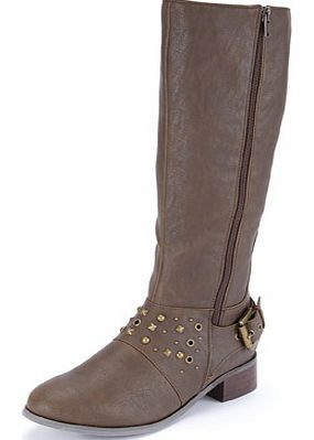 South Miller Multi Stud Side Zip Calf Boots