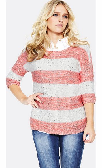 South Oversized Sequin Stripe Jumper
