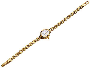 9ct Gold Oval Case Diamond Set Watch