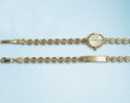 SOVEREIGN ladies 9ct chanpagne dial diamond set watch and ID bracelet set