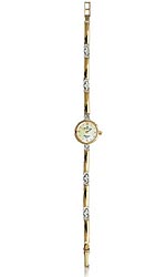 Sovereign Womens 9Ct Gold 2-Colour Mother Of Pearl Dial Bracelet Watch