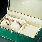 Sovereign Womens 9ct. Heart Charm Bracelet Watch