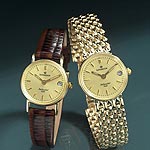 Sovereign Womens 9ct. Round Champagne Dial Bracelet Watch
