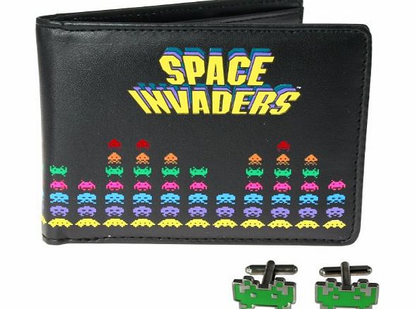 Space Invaders Cufflinks and Wallet Set