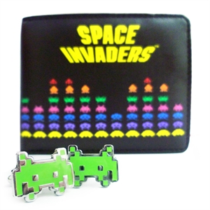 Space Invaders Wallet and Cufflinks Set