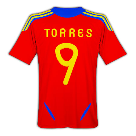 Spain Adidas 2011-12 Spain Home Football Shirt (Torres 9)