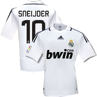 Spanish teams Adidas 08-09 Real Madrid home (Sneijder 10)