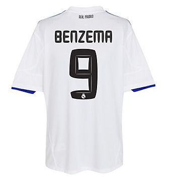 Spanish teams Adidas 2010-11 Real Madrid Home Shirt (Benzema 9)