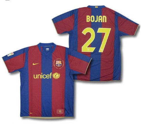 Spanish teams Nike 07-08 Barcelona home (Bojan 27)