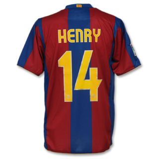 Nike 07-08 Barcelona home (with official Henry
