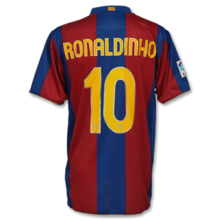 Nike 07-08 Barcelona home (with official Ronaldinho