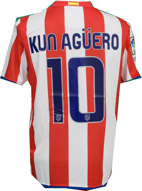 Spanish teams Nike 08-09 Athletico Madrid home (Aguero 10)