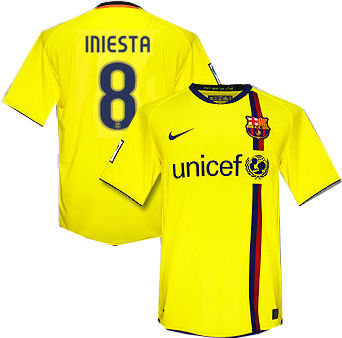 Spanish teams Nike 08-09 Barcelona away (Iniesta 8)