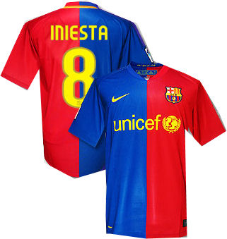 Spanish teams Nike 08-09 Barcelona home (Iniesta 8)
