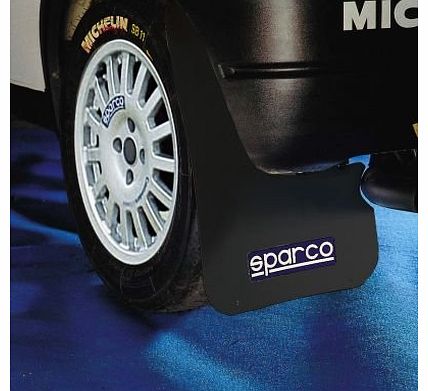 BLACK SPARCO LOGO RALLY STYLE CAR EXTERIOR STYLING MUDFLAPS PAIR