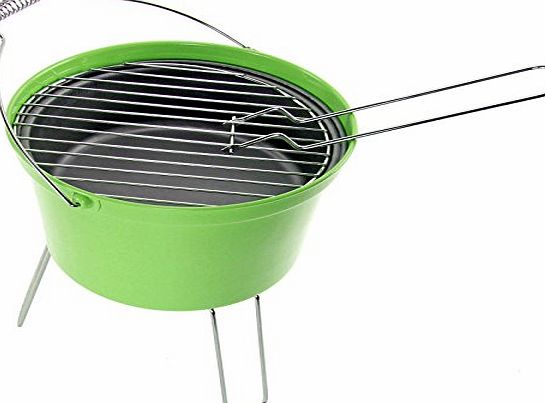 Spares2go  Outdoor BBQ Portable Barbecue Bucket Festival Camping Grill (Green)