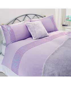 Sequin Bedding Double Duvet Cover Set - Lilac