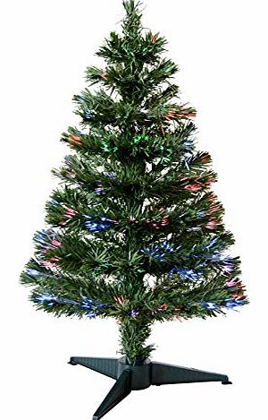SPARKLES 3ft 90cm Beautiful Green Fibre Optic Artificial Indoor Christmas Xmas Tree New